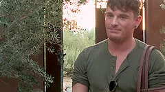 Teen gay blonde dude pounded missionary style and gets cum on his dick