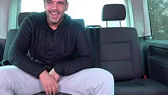 Blonde slut Cornelia impales herself on a big hard cock in a car