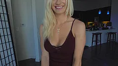 Blonde MILF solo model Serene strips and stuffs a but plug up her ass