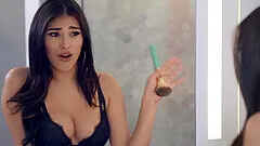 Petite teen babe Stephanie West begs for a cumshot on her face