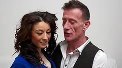 Mature brunette Sophie J. fucked doggy style in an uniform