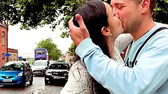 Francys Belle drains her shaved pink pussy after a hardcore creampie