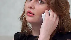 Buxom redhead amateur with small tits Ami Calienta rides a hard dick