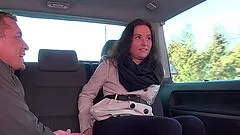 Niki gets her ass covered with cum after a car sex session