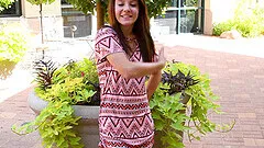 Cute amateur babe Syara exposes her pussy in public