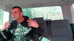 Brunette teen babe Theresa gets a huge cumshot in a car