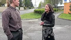 Laura gets picked up on the street, fucked in a car and cum sprayed