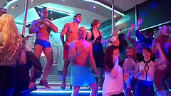 Extreme hardcore group sex party at a night club with horny teens