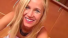 Close up cock licking and a blowjob from a blonde mature slut