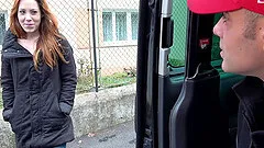 Tattooed babe Foxy picked up on the street and fucked in a car