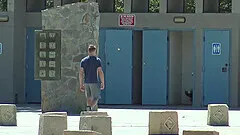 Blonde teen gay guy Brandon picked up and fucked in a car