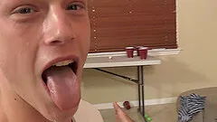 Eager blonde teen gay dude sucks and fucks in a hardcore threesome