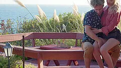 Outdoor rough doggy style with cum on Anny Aurora's ass