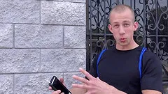 Blonde teen gay Jon picked up on the street to suck and fuck