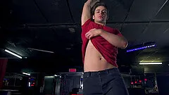 Gay stripper Philippe takes off his clothes and masturbates