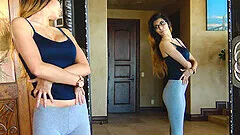 Gorgeous well built sporty MILF Alyssa undresses seductively