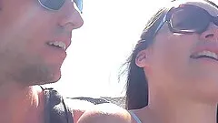 Brunette teen babe Lola Foxx pounded hardcore in a car