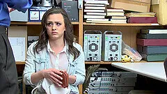 Brunette teen Alex More forced to ass fuck and gets a cumshot