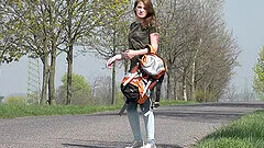 Blonde teen Kizzy Sixx picked up and pounded in a car