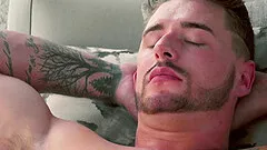 White teen gay guys spray each other with cum after a hardcore session