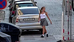 Teen with small tits Silvia Dellai gets a rough outdoor doggy fuck