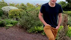 Teen gay guy in a solo masturbation and ass insertion session