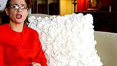 Amateur mature nerdy redhead MILF Sable fingers her smooth pussy