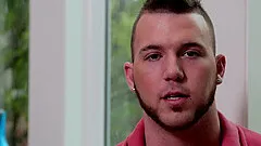 Solo masturbation and ass fingering with a cumshot from a tattooed guy