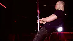 Male gay stripper Bruno takes out his dick at the club