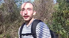 Teen gay guy with a mustache picked up in the park and pounded hard