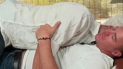 Latino teen gay dude gets sprayed with cum all over his face