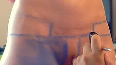 Jeny Smith walks the streets naked with only painted pants. Shocking footage