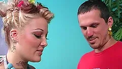 Pussy creampie for Candy Monroe while her cuckold watches