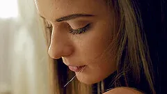 Huge cumshot on a tight teen asshole off Blonde babe Kaiya