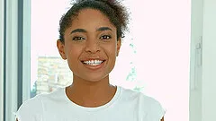 Backstage with a gorgeous ebony teen babe Luna Corazon