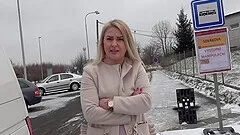 Blonde tattooed teen Allie picked up and fucked in a car