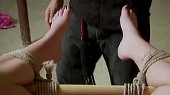 Kinky teen blonde babe loves to get tied up and tortured with hot wax