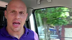 Picked-up Ashley gets nailed in the back of a car by a big donger