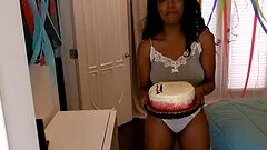 Interracial birthday sex with Daya Knight pleasuring her man