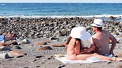 Sexy Alexis Cherry gets her pussy plowed by a guy at the beach