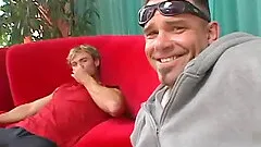 Amber Ashley gets naked for a couple of handsome lovers' dongs