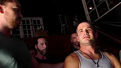 Ebony teen beauty Kandie Monaee gang banged and covered in cum