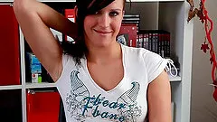 Young brunette babe Morgan Blanchette masturbating on webcam