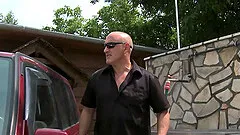 Henessy and Abbie Cat charge for a car wash with a hardcore fuck