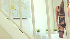 Kinky girl Alice stretches her wet cunt with a fat dildo