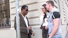 Valentina Ross fucks a big black cock while her husband licks her pussy