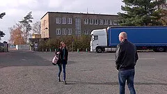 Blonde teen Adelle picked up on the street and fucked in a car