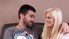 Teen Candee Licious copulates with boyfriend's handsome dad