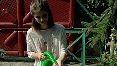 Outdoor one on one action with Lexy Gold makes her scream