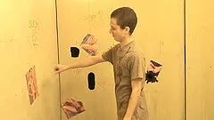 Phillip Ashton sucks Tyrese's big black cock trough a glory hole